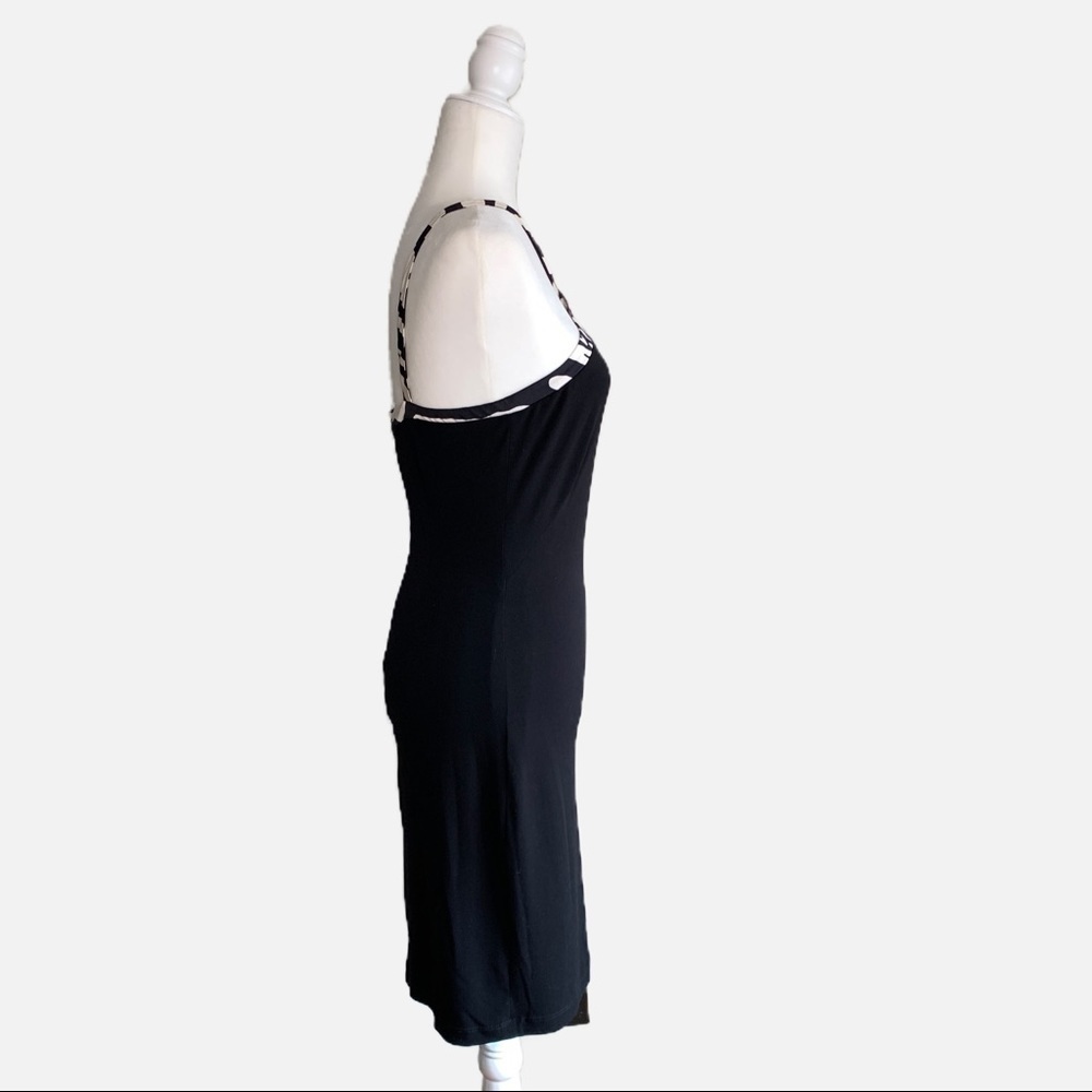 Cache Cross Front Bodycon Dress with Zebra Print Trim - Picture 2 of 6